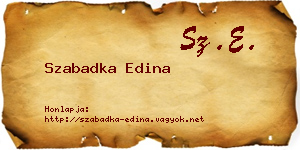 Szabadka Edina névjegykártya